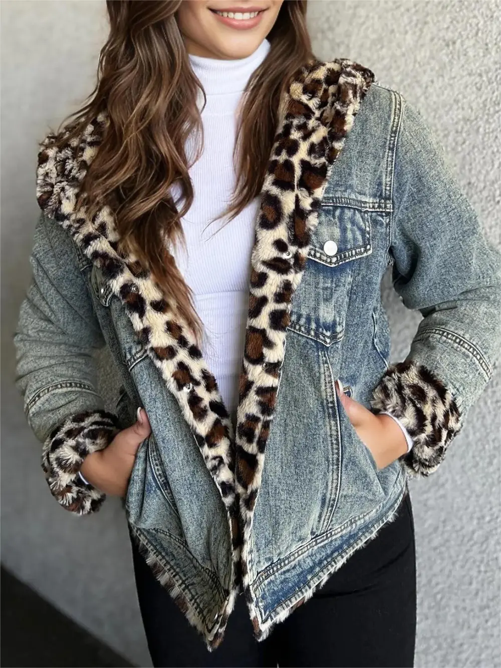 Leopard Denim Jacket