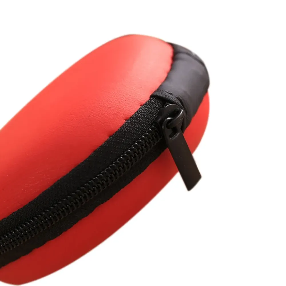 Portable Case for Headphones Case Mini Zippered Round Storage Hard Bag Headset Box for Earphone Case SD TF Cards