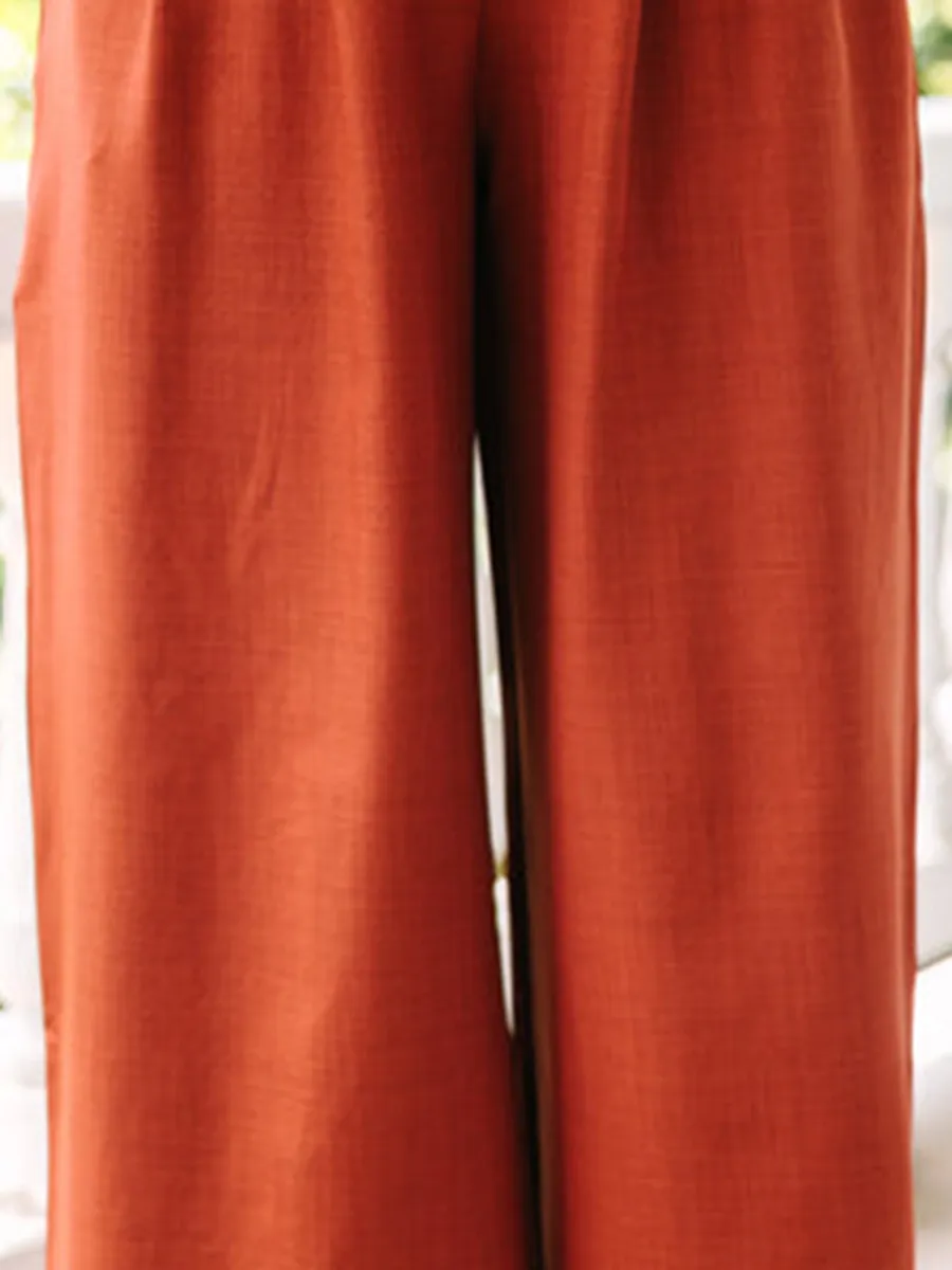 Brown Wide Leg Trousers