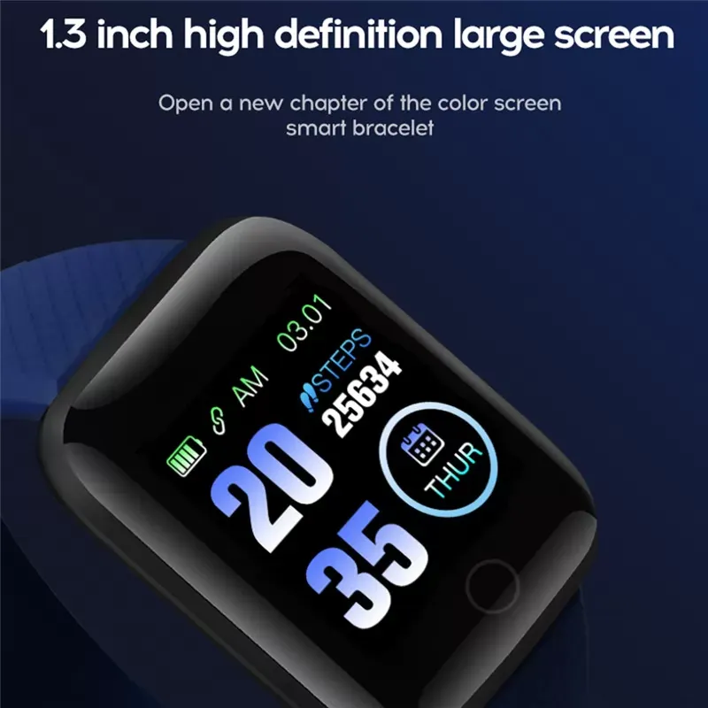 Color Screen ID116 PLUS Smart Bracelet Sports Pedometer Watch Fitness Tracker Heart Rate Pedometer Smart Band