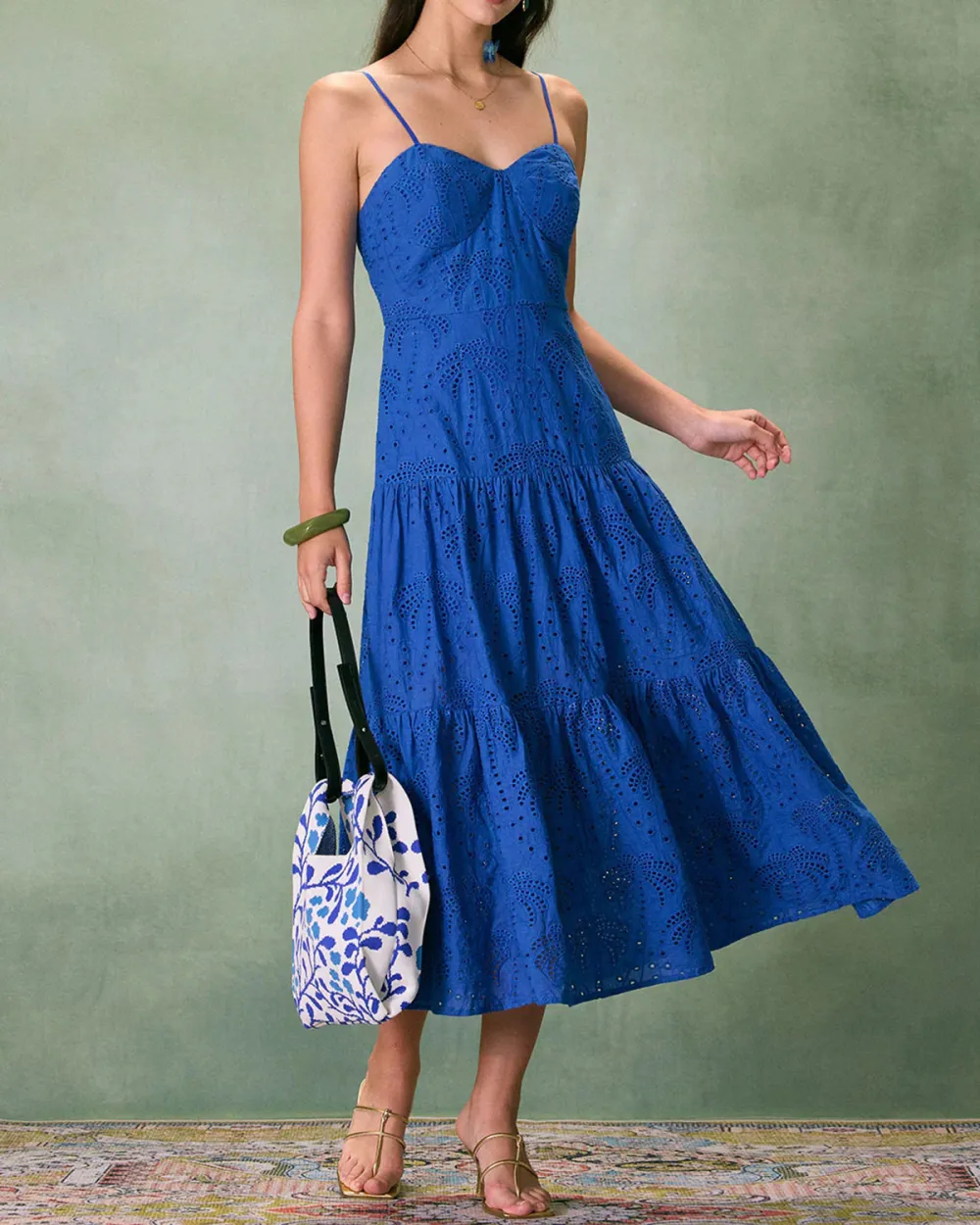 Blue hollow hanging cake dress