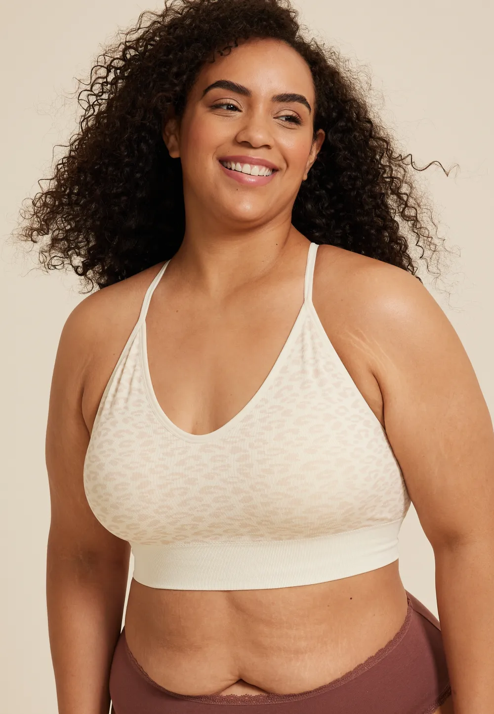 True Stretch Animal Seamless Simple Strap Bralette