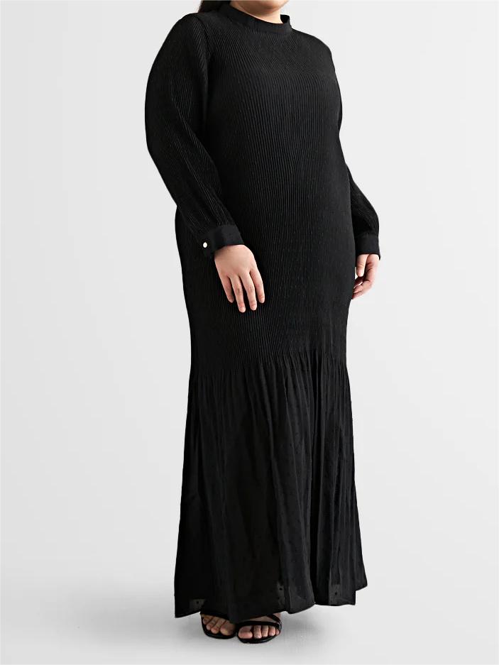 Round neck long sleeve elegant long fishtail dress