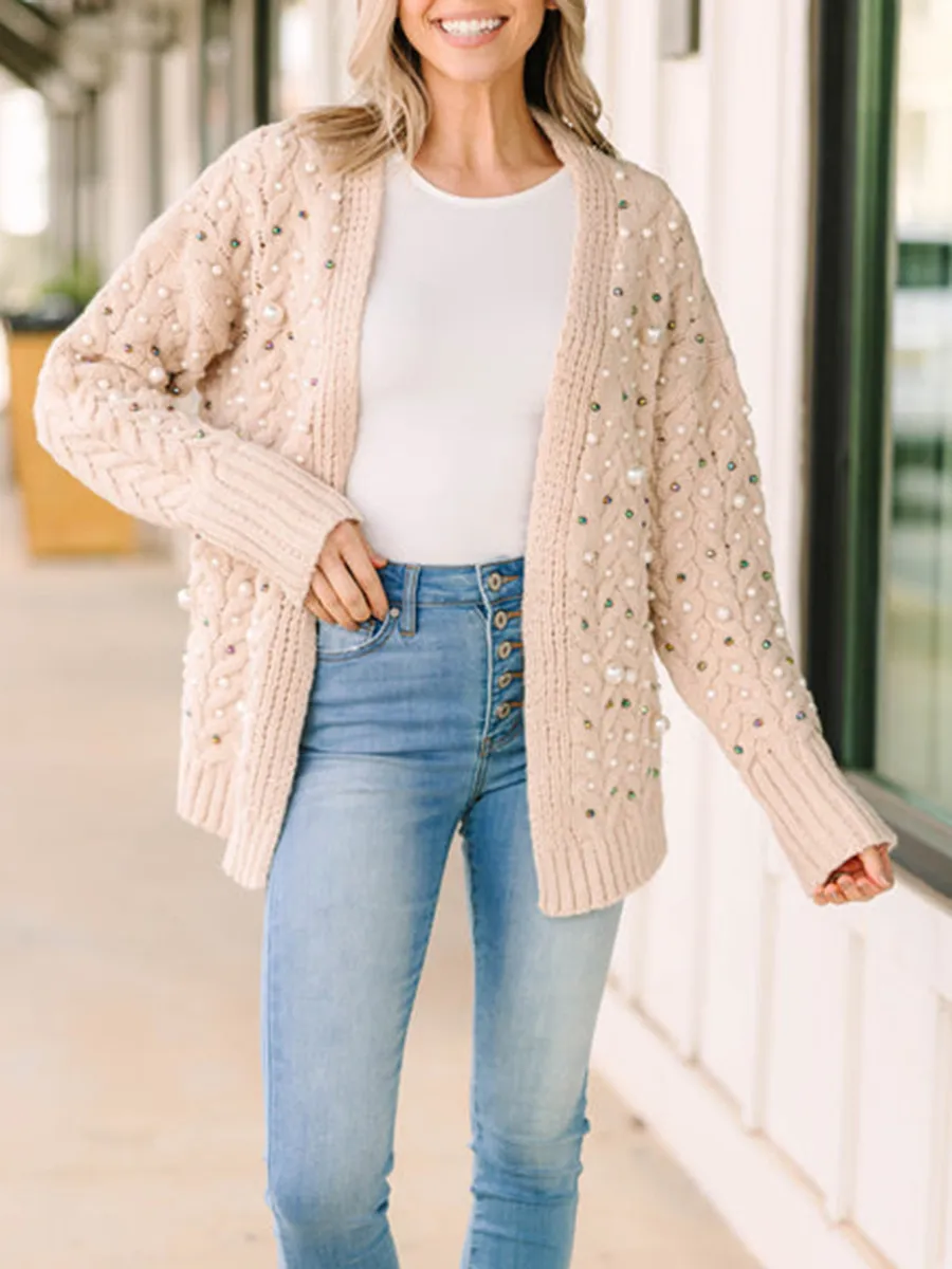 Brown Embellished Cardigan