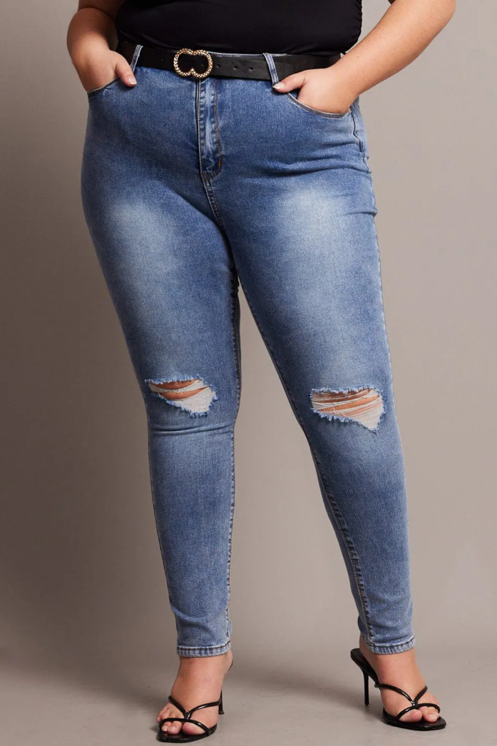 Denim Skinny Jeans High Rise