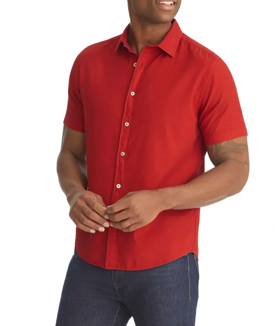 Men's Red Short Sleeve Shirt