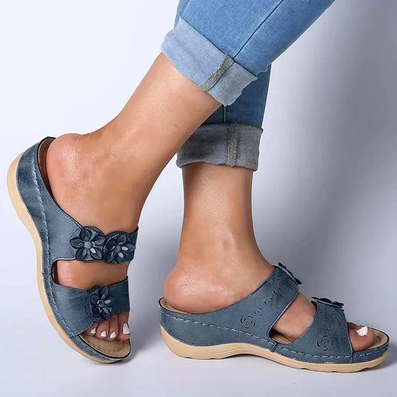 Cilool Premium Handicraft Open Toe Charming Fancy Flower Women Sandals