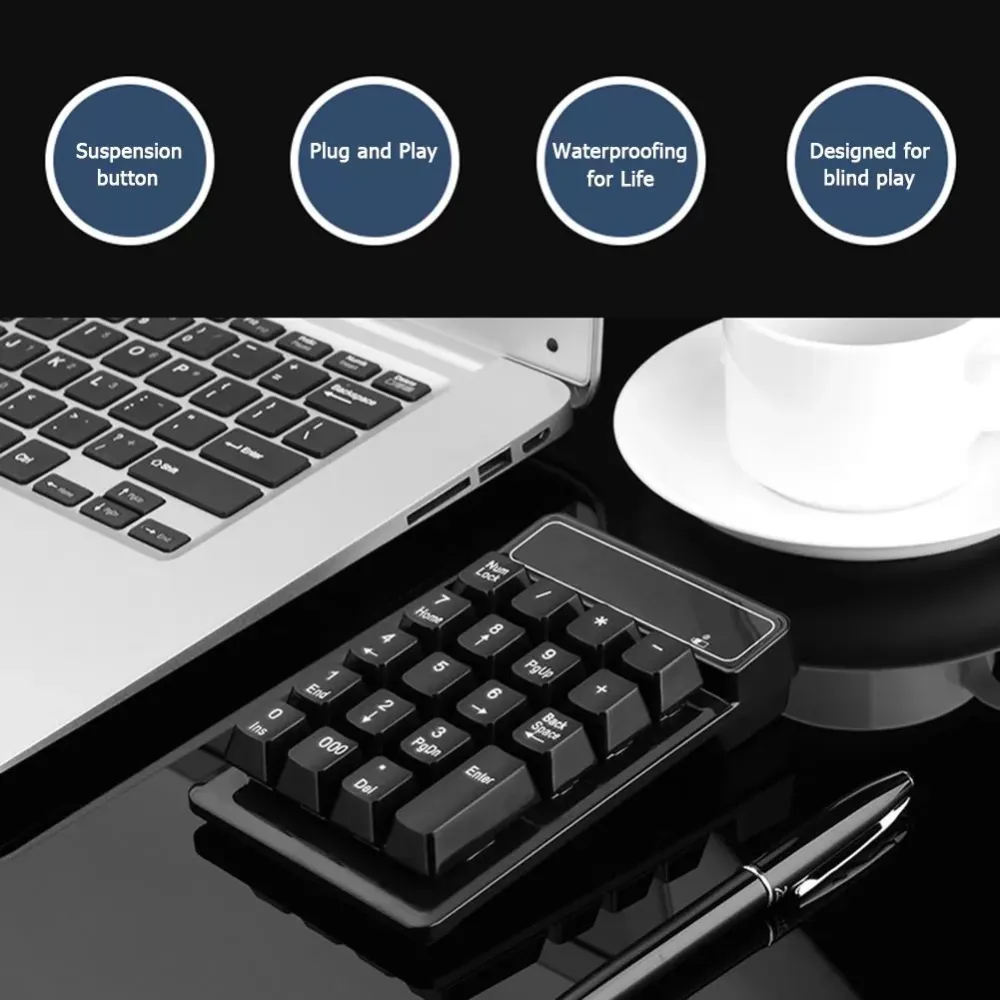 New 19 Keys Blueooth Wire/Wireless Numeric Keyboard Mini Numpad Key Digital Wireless Keyboard For Financial Accounting Keypad