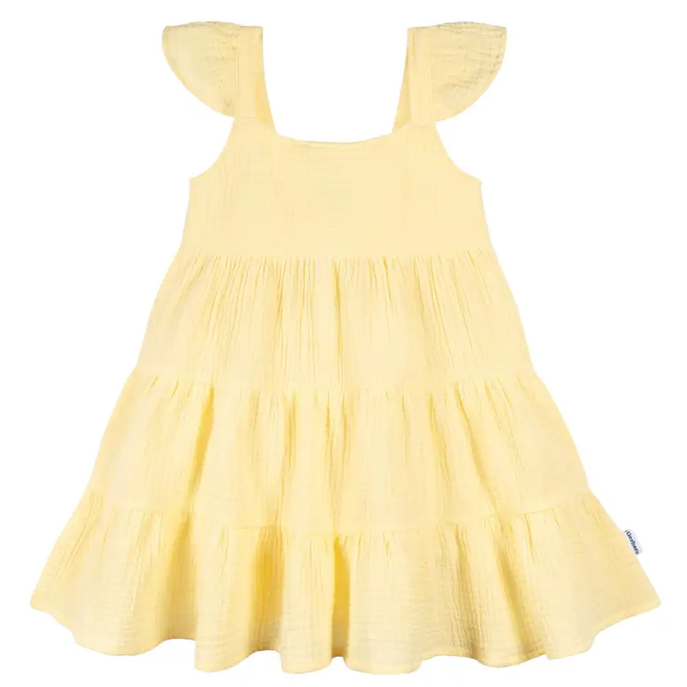 Toddler Girls Yellow Tiered Dress