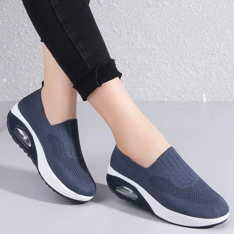 Cilool Casual Shoes Breathable Ladies Platform Sock Sneakers