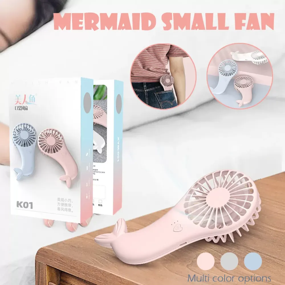 USB Rechargeable Fan Summer Colorful Low Noise Handheld Multi-function Ceative Mini Fan Compact