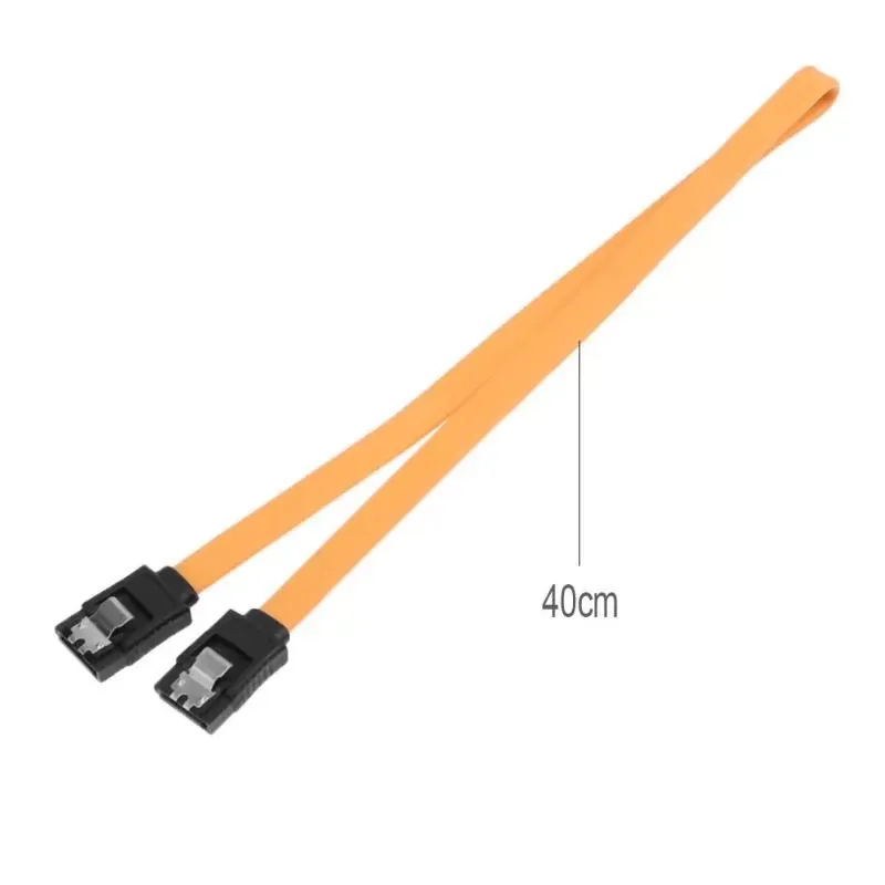 40cm Serial SATA Data HDD Hard Drive Disk Signal Cables High Speed SATA Data Cable with Buckle Orange Color