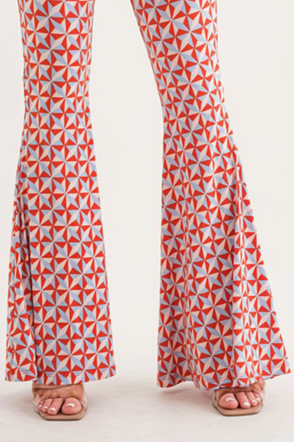 TOMATO GEOMETRIC PRINT WIDE-LEG PANTS