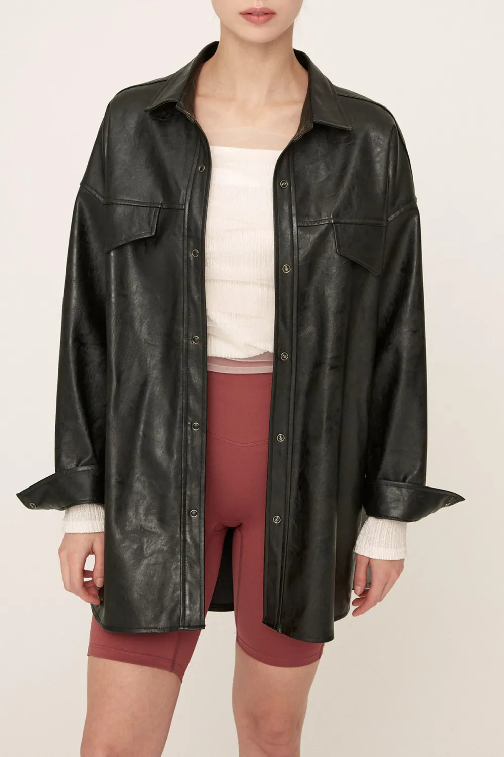 Mia Pleather Oversized Jacket