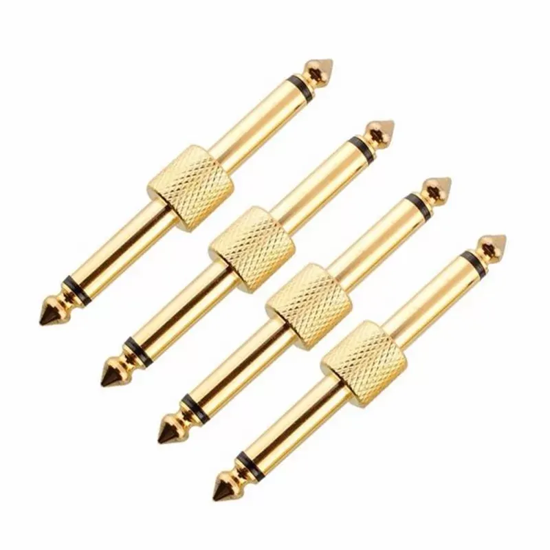 Pedal Coupler 1/4 inch 6.35mm 1/4 Male to Male Coupler Jack Plug Adapter Straight Connector for Guitar Effects PedalBoard Accessories Pedal Board Audi