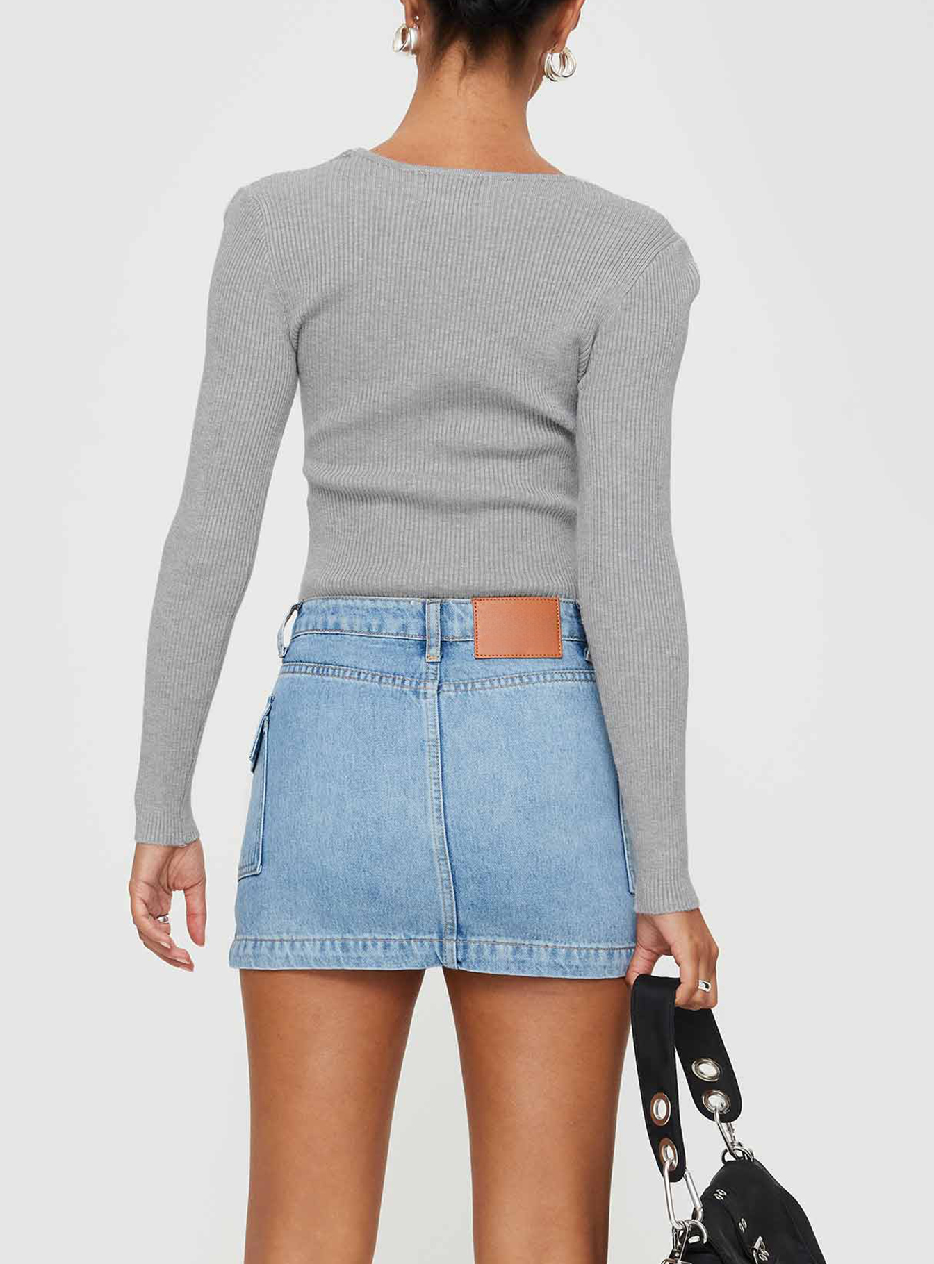 Zakai Cargo Denim Mini Skirt