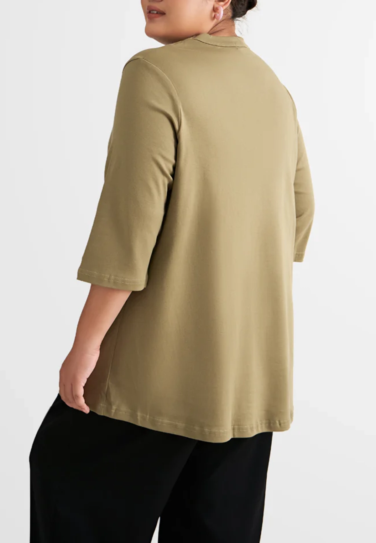 Half Sleeve Crew Neck Long Tee