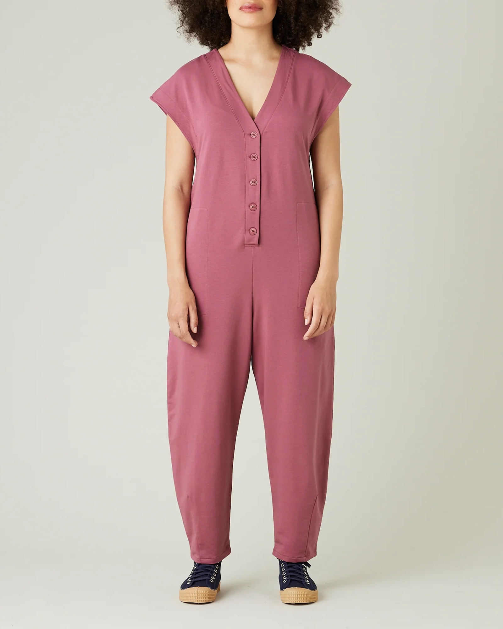 AUTUMN ROSE COTTON JERSEY JUMPSUIT