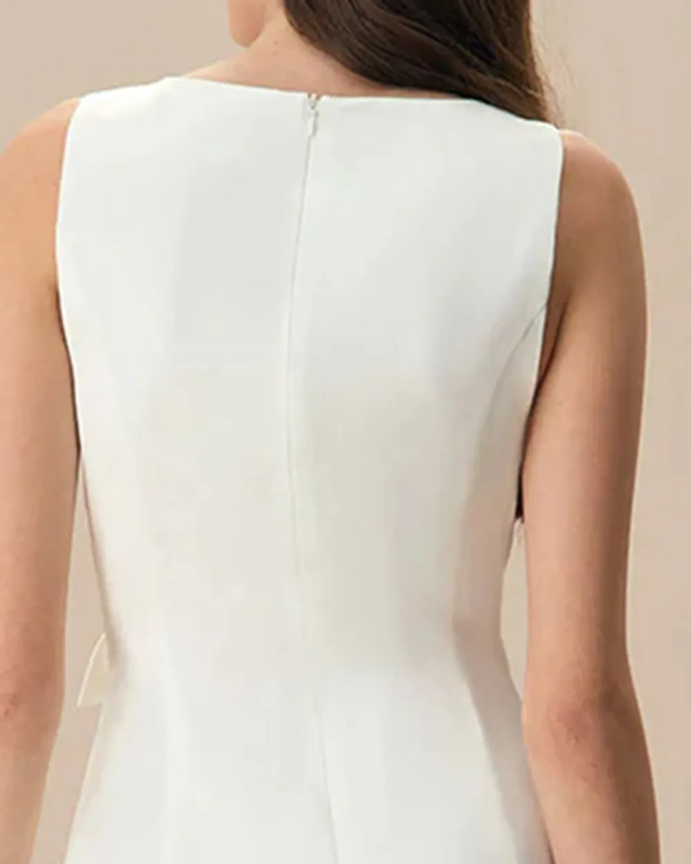 White Chinese Bow Dress