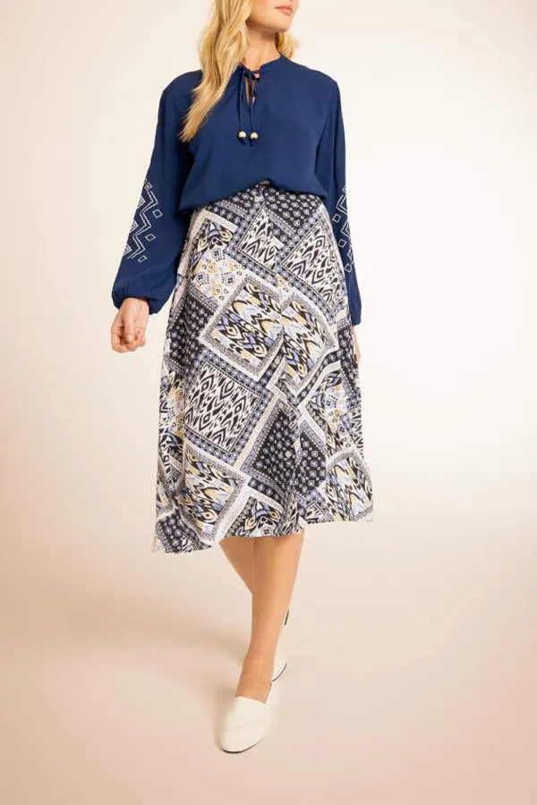 Traditional A Cut Midi Skirt