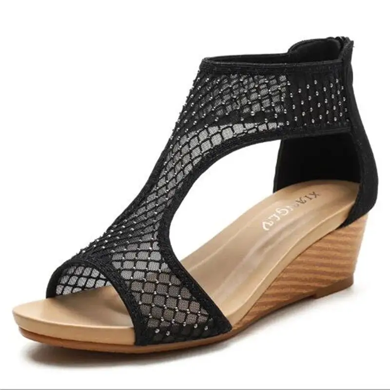 Cilool Elegant Lace Mesh Shoes Women Sandals