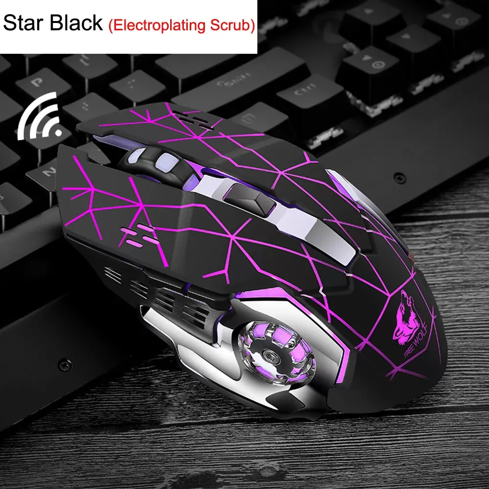 Rechargeable X8 Wireless Silent LED Backlit USB Optical Ergonomic Gaming Mouse Computer Table Ergonomic Silent For PC Laptop