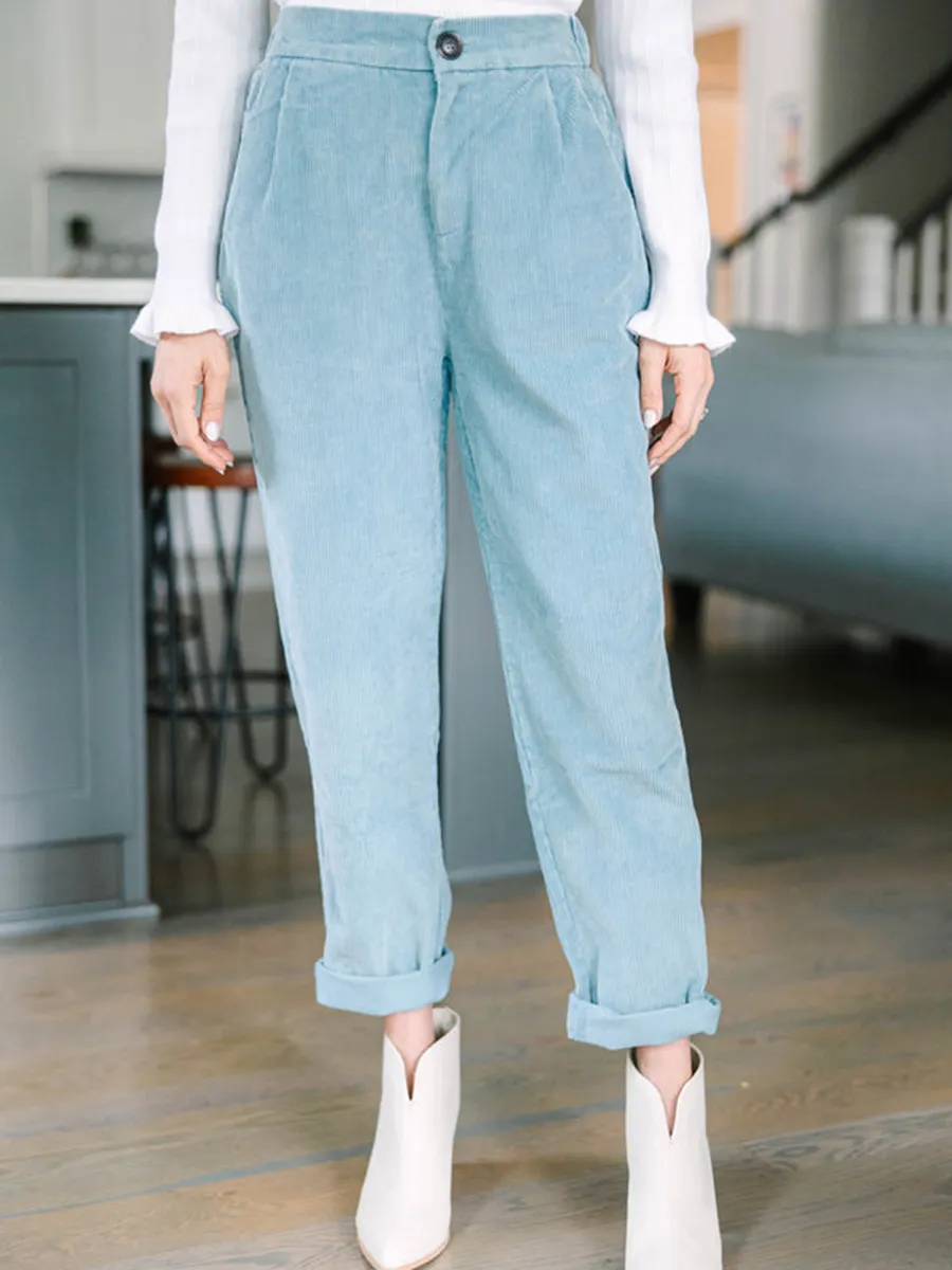 Blue Gray Corduroy Pants