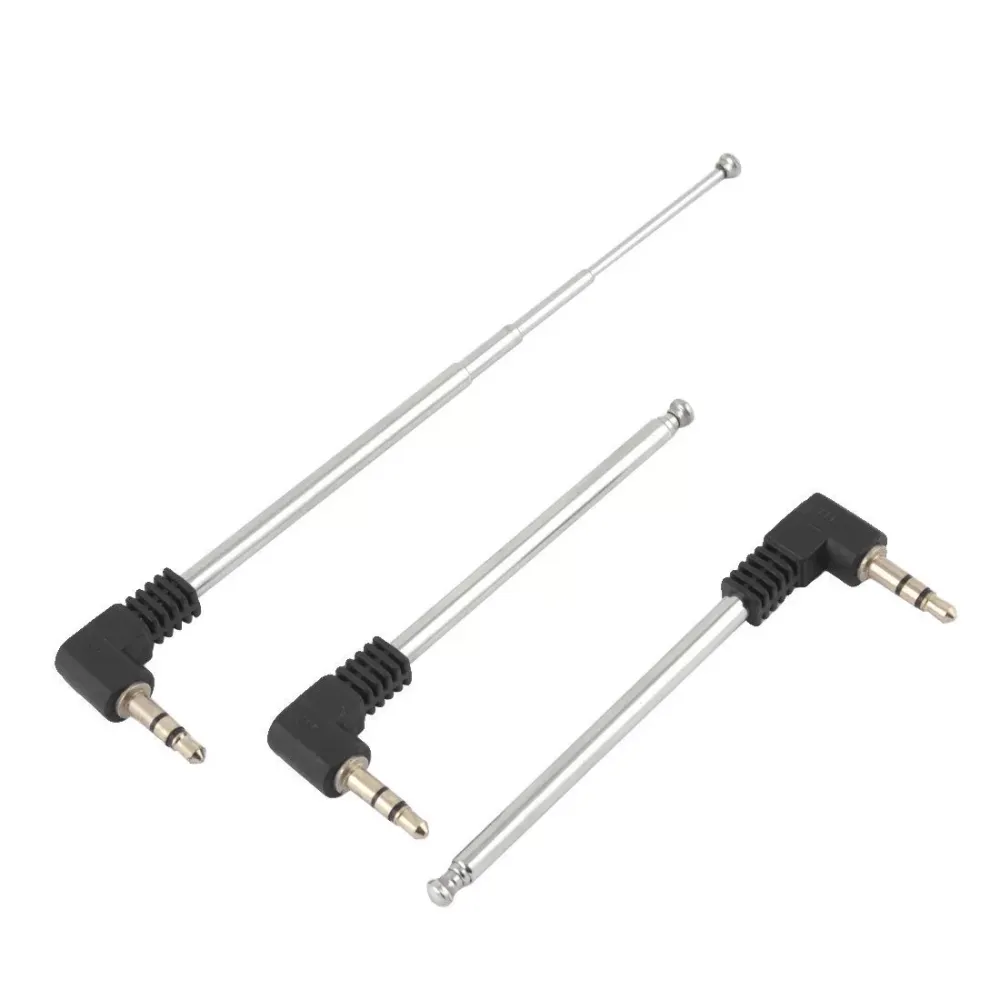 3.5mm Antenna FM AM Radio Telescopic 4 Sections Telescoping Antenna 1/8 inch Jack Plug Connector Retractable 8.5cm-25cm for Mobile Cell Phone BT Mini