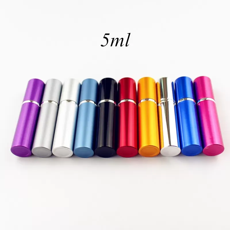 5ml / 10ml Refillable Scent Mini Perfume Glass Bottle Travel Aluminum Spray Atomizer Empty Metal Parfume Atomiser Sprayer Portable