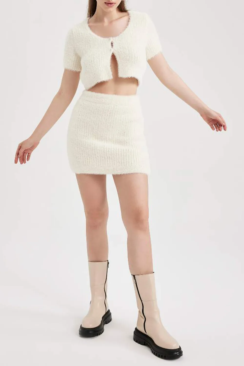 Coool Slim Fit Knitwear Mini Skirt