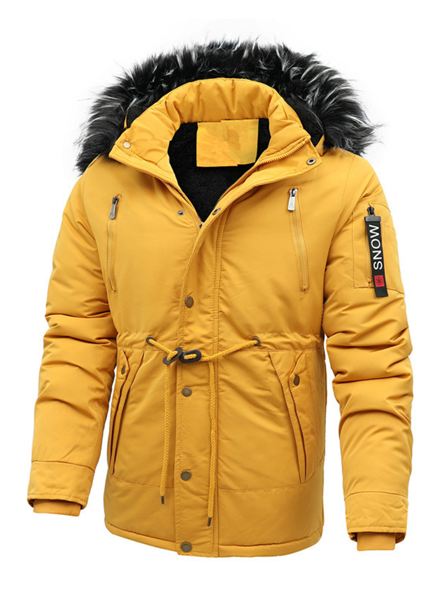 Men's outdoor fur collar down jacket