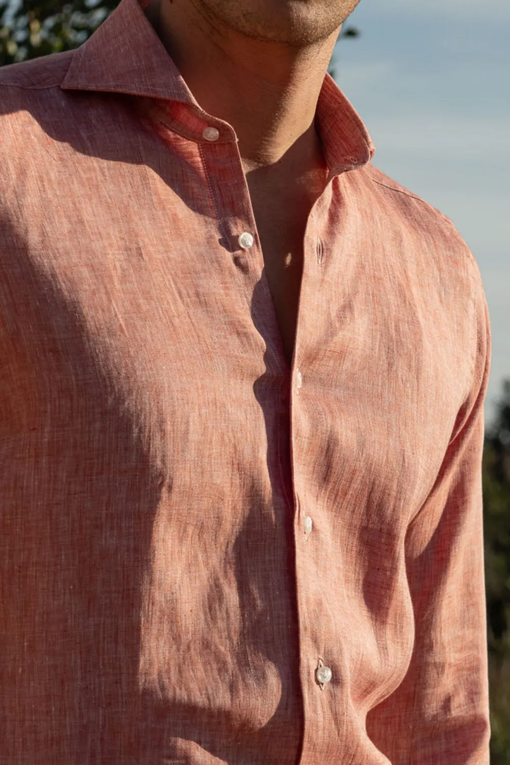 Red Linen Shirt