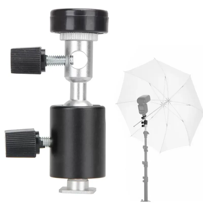 Universal 360 Degree Camera Flash Hot Shoe Adapter Umbrella Holder Swivel Light Stand Bracket Type C Photography Acc