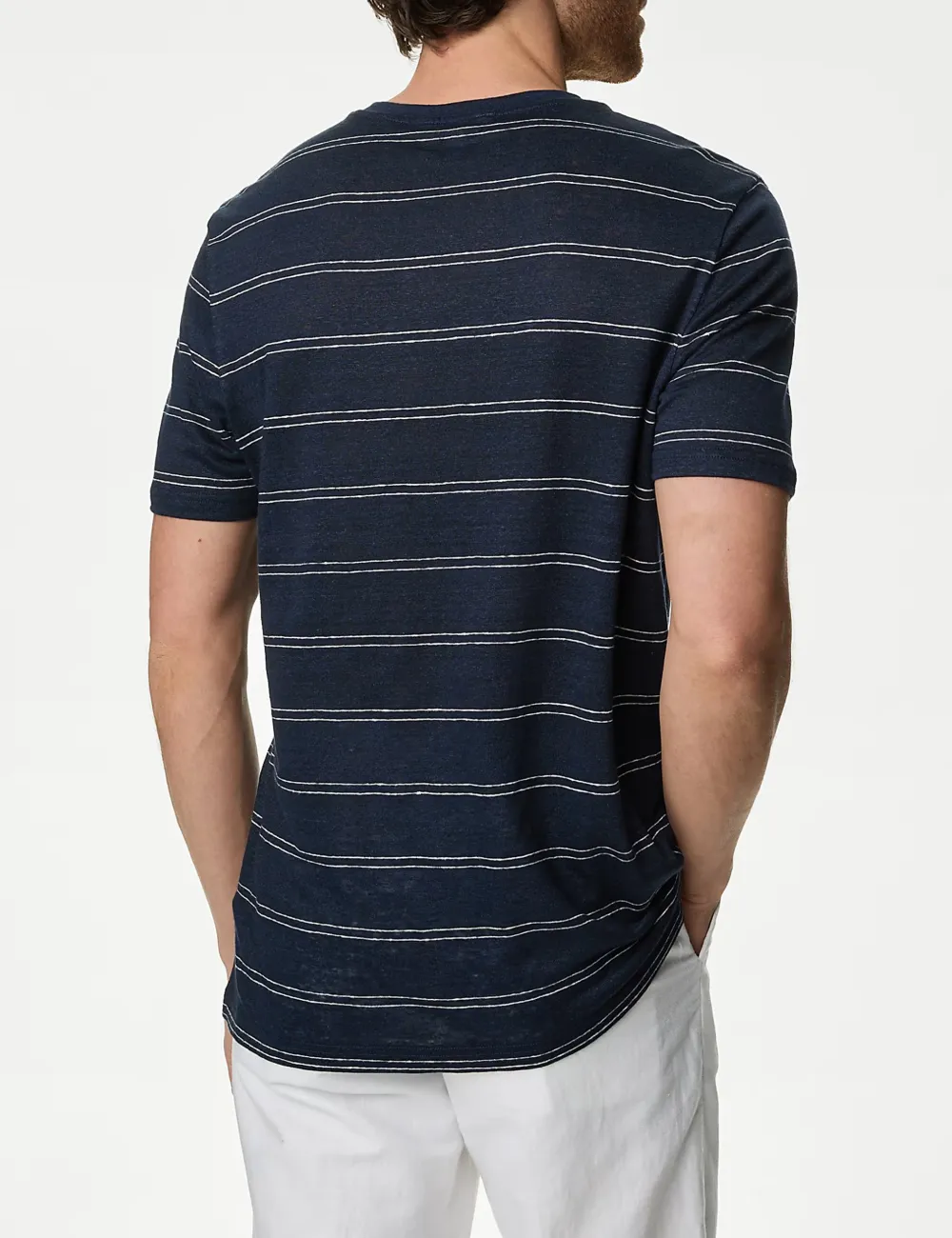 Pure Linen Striped T-Shirt