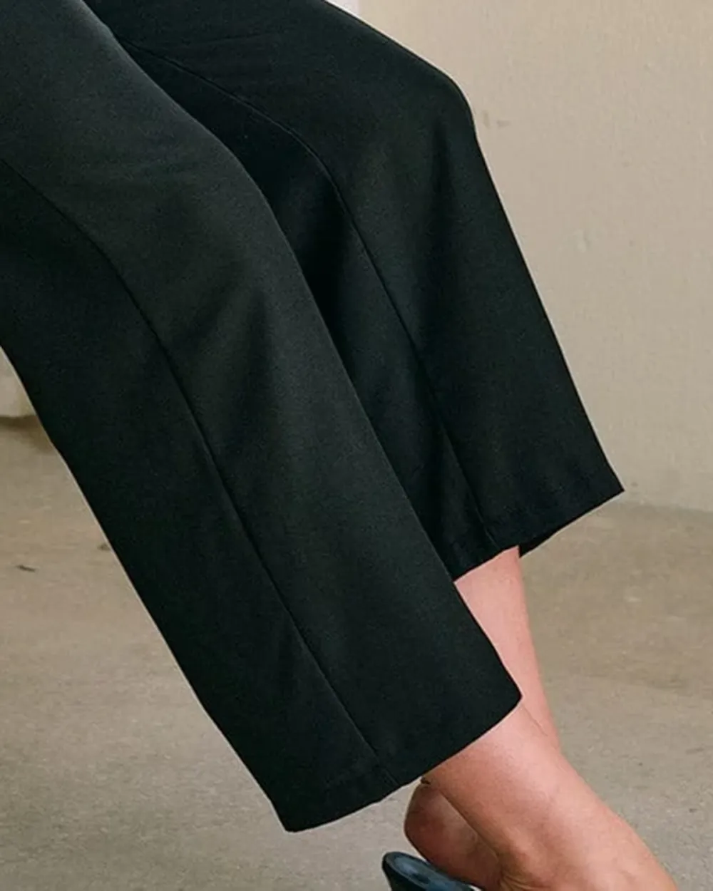 The Solid Pleated High-waisted Pants