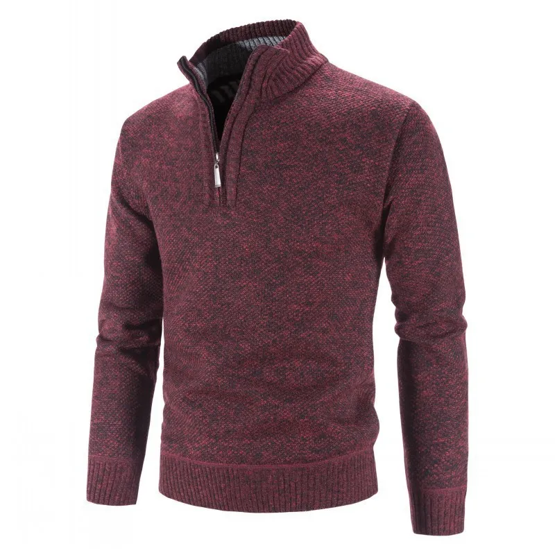 Men's Stand Collar Cashmere Zipper Sweater