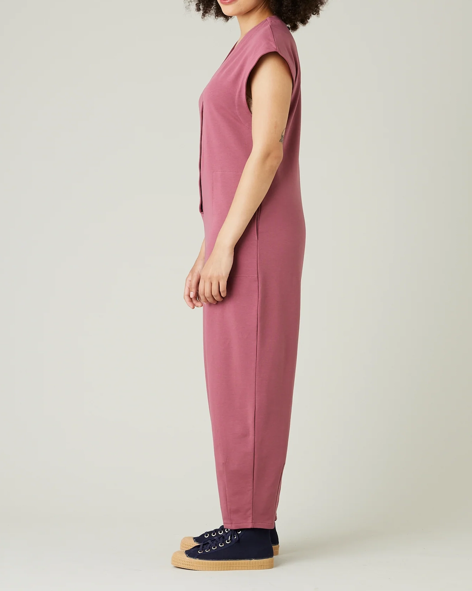 AUTUMN ROSE COTTON JERSEY JUMPSUIT