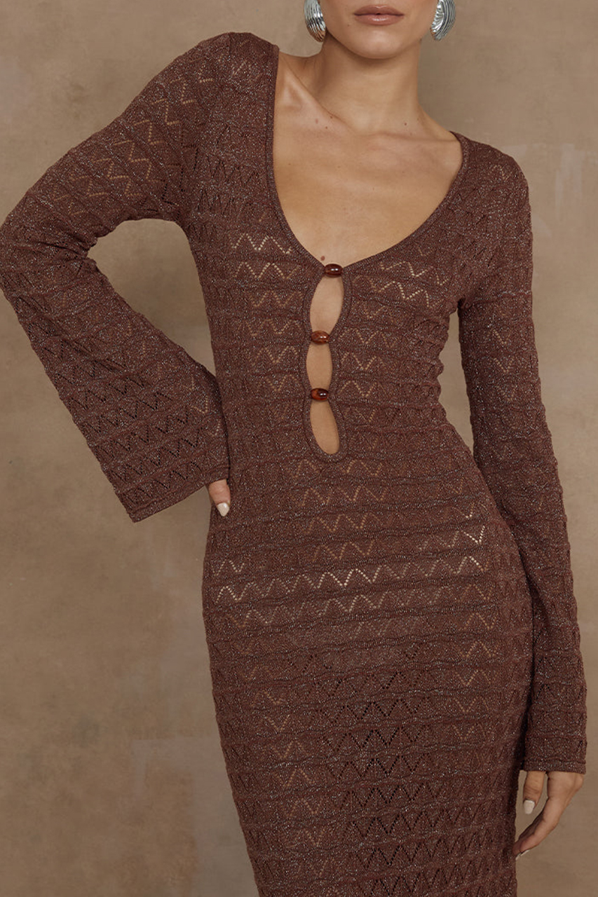 Relaxed Comfort Knit Midi Dress