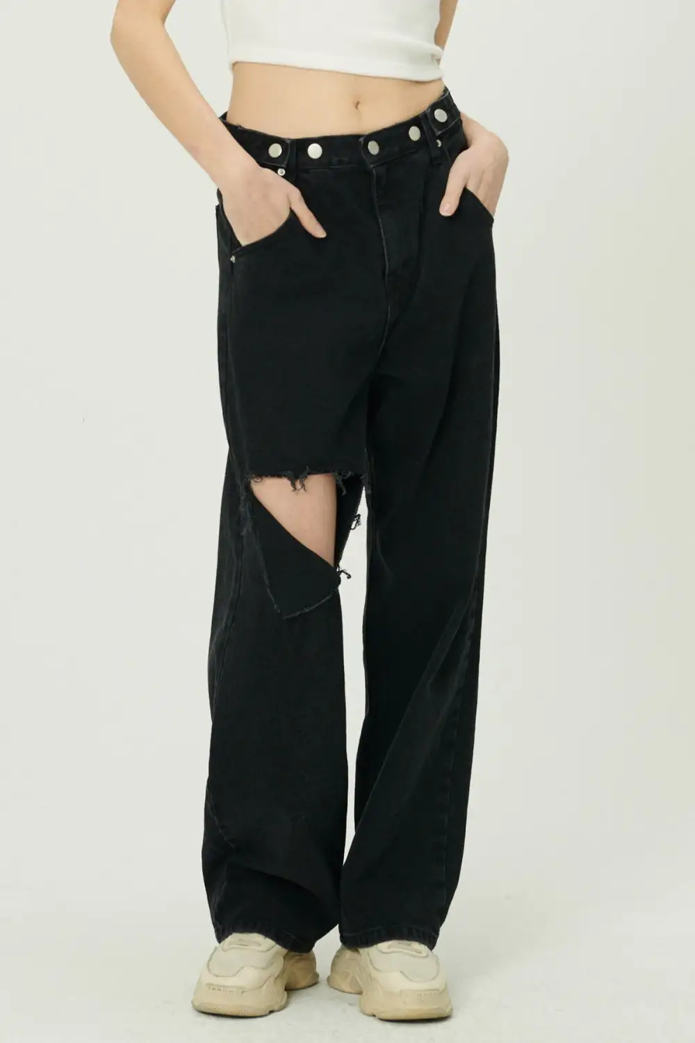 Elo Cutout Wide Leg Jeans