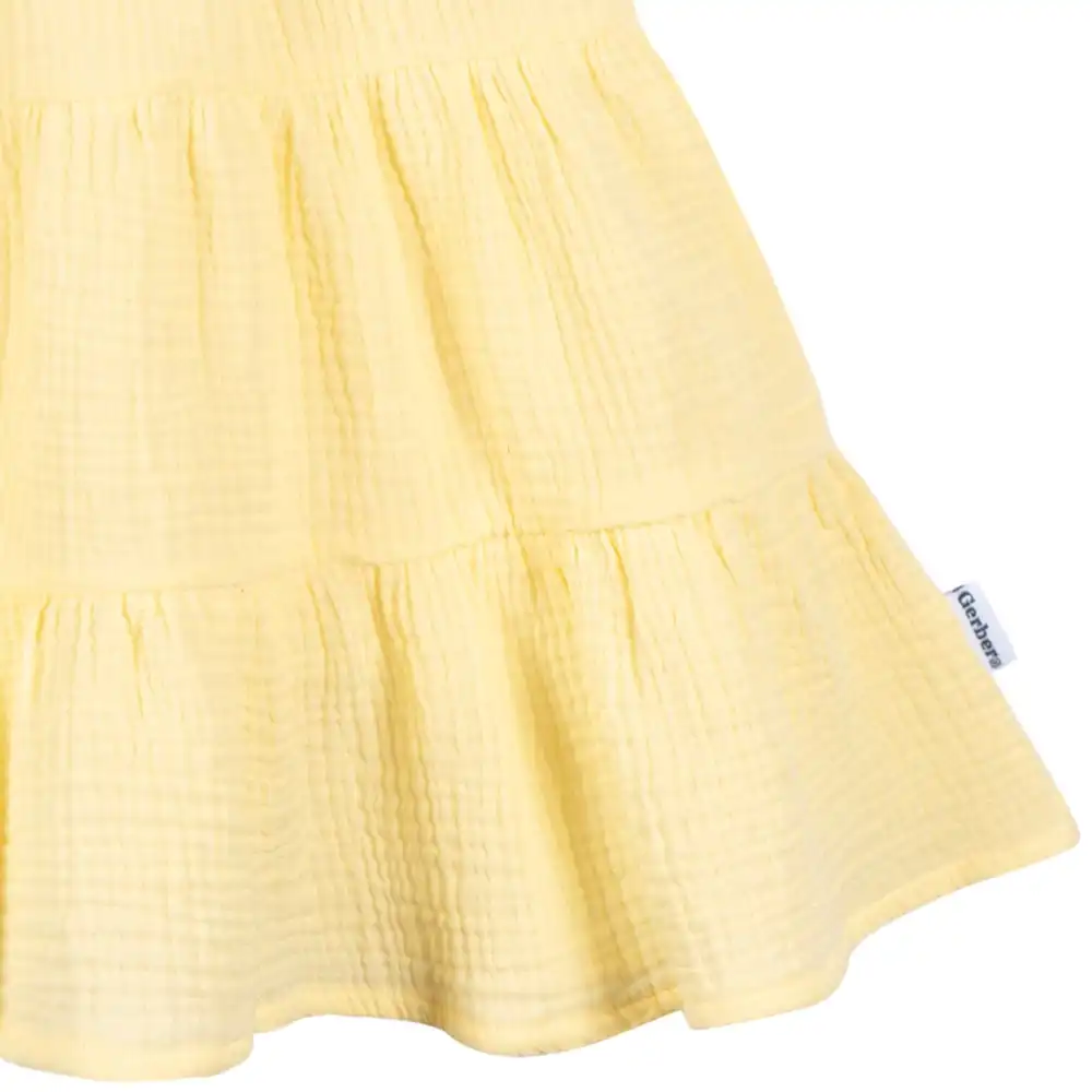 Toddler Girls Yellow Tiered Dress