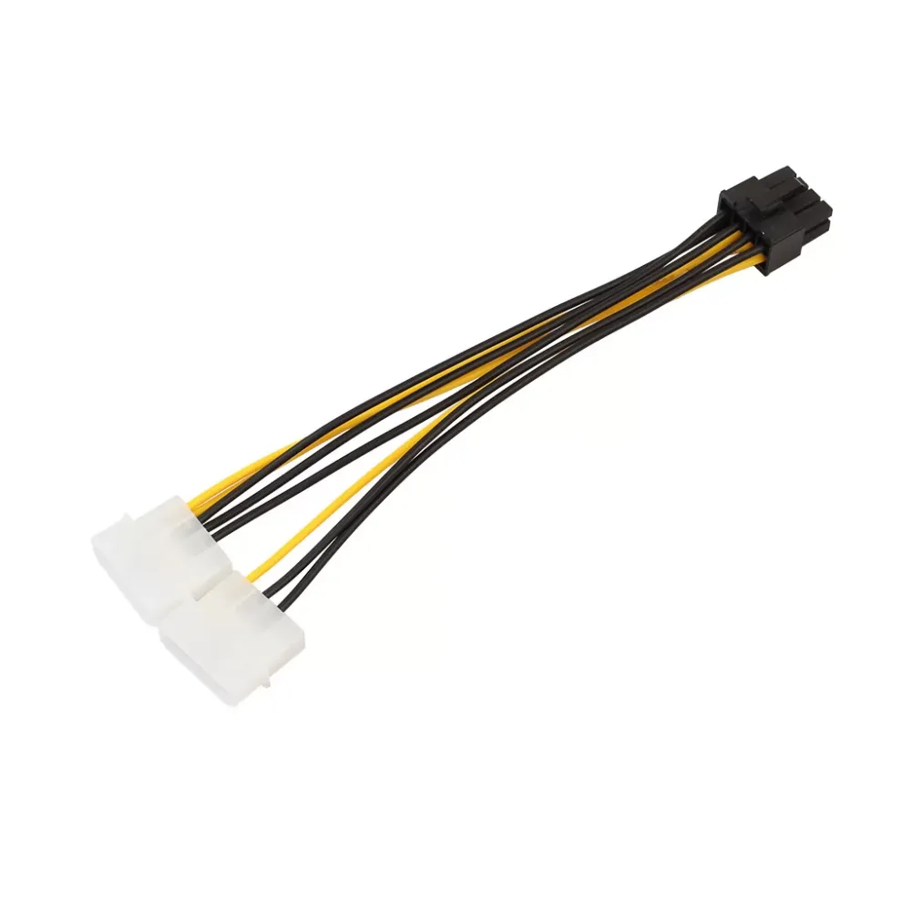 Dual Molex 4 Pin To 8 Pin PCI-E Express Converter Adapter Power Cable 18cm Dropshipping