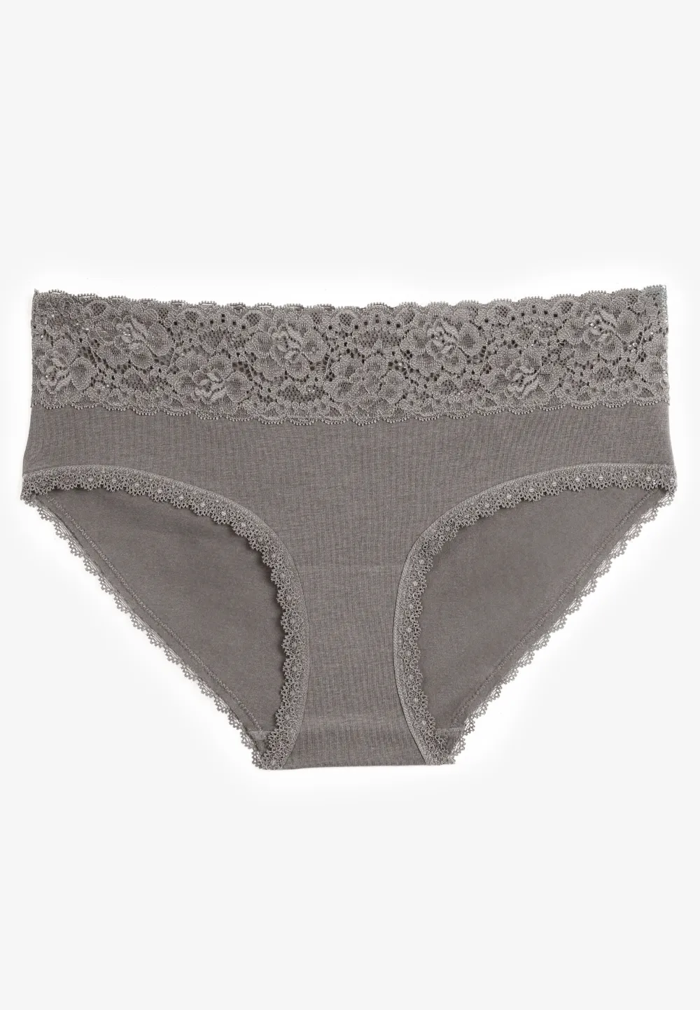 Simply Comfy Dark Heather Gray Cotton Hipster Panty