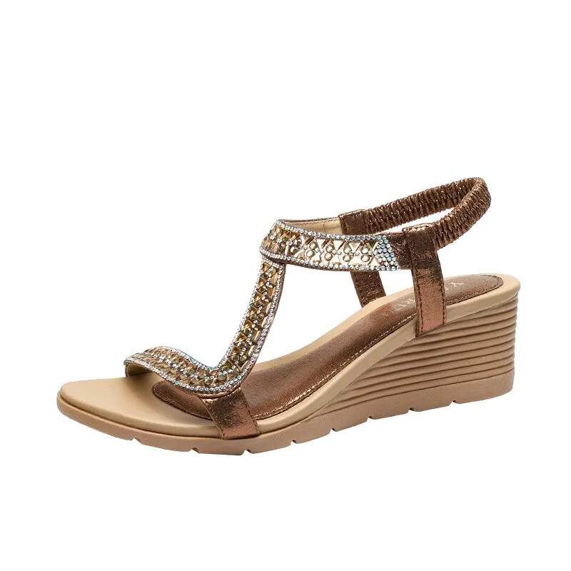 Cilool  Rhinestones New Platform Sandals