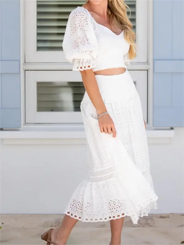 Cape Skirt / White Eyelet