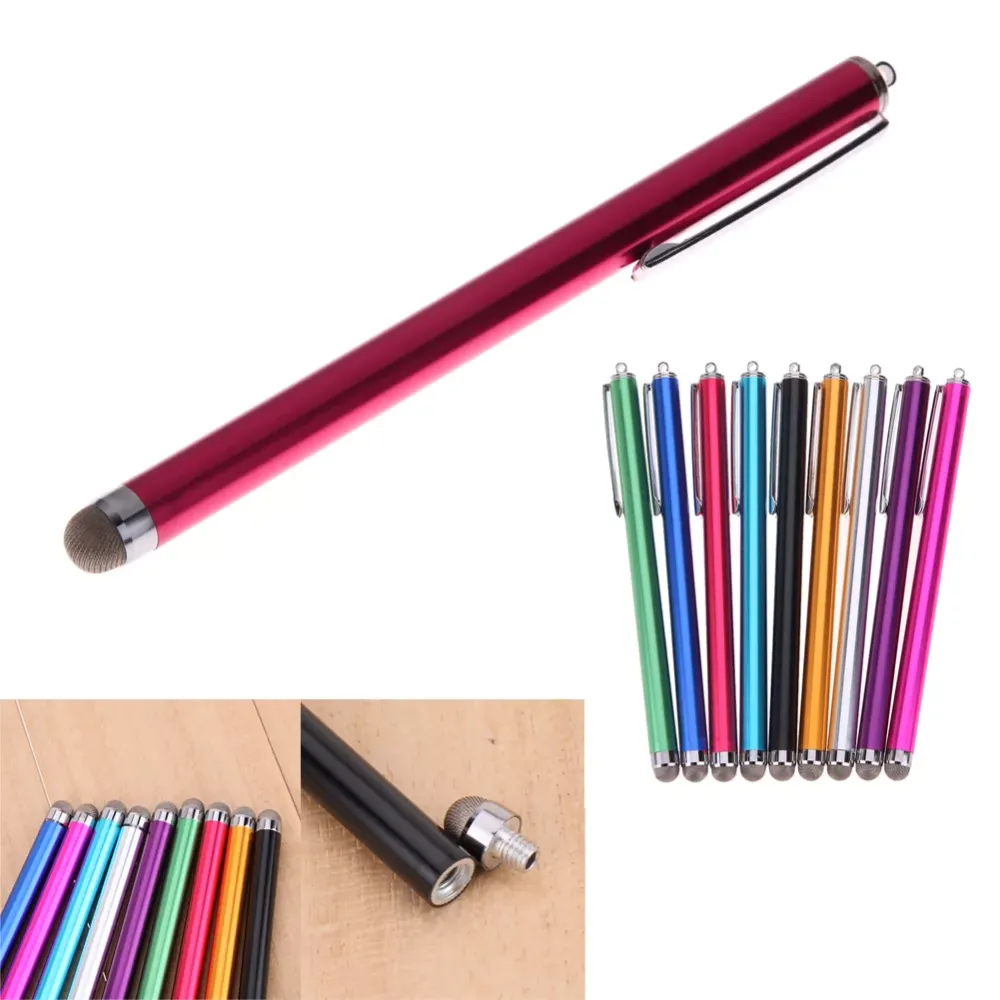 Universal Metal Mesh Micro Fiber Tip Touch Screen Stylus Pen for iPhone for Smart Phone Tablet PC Stylus Pen 9 Colors