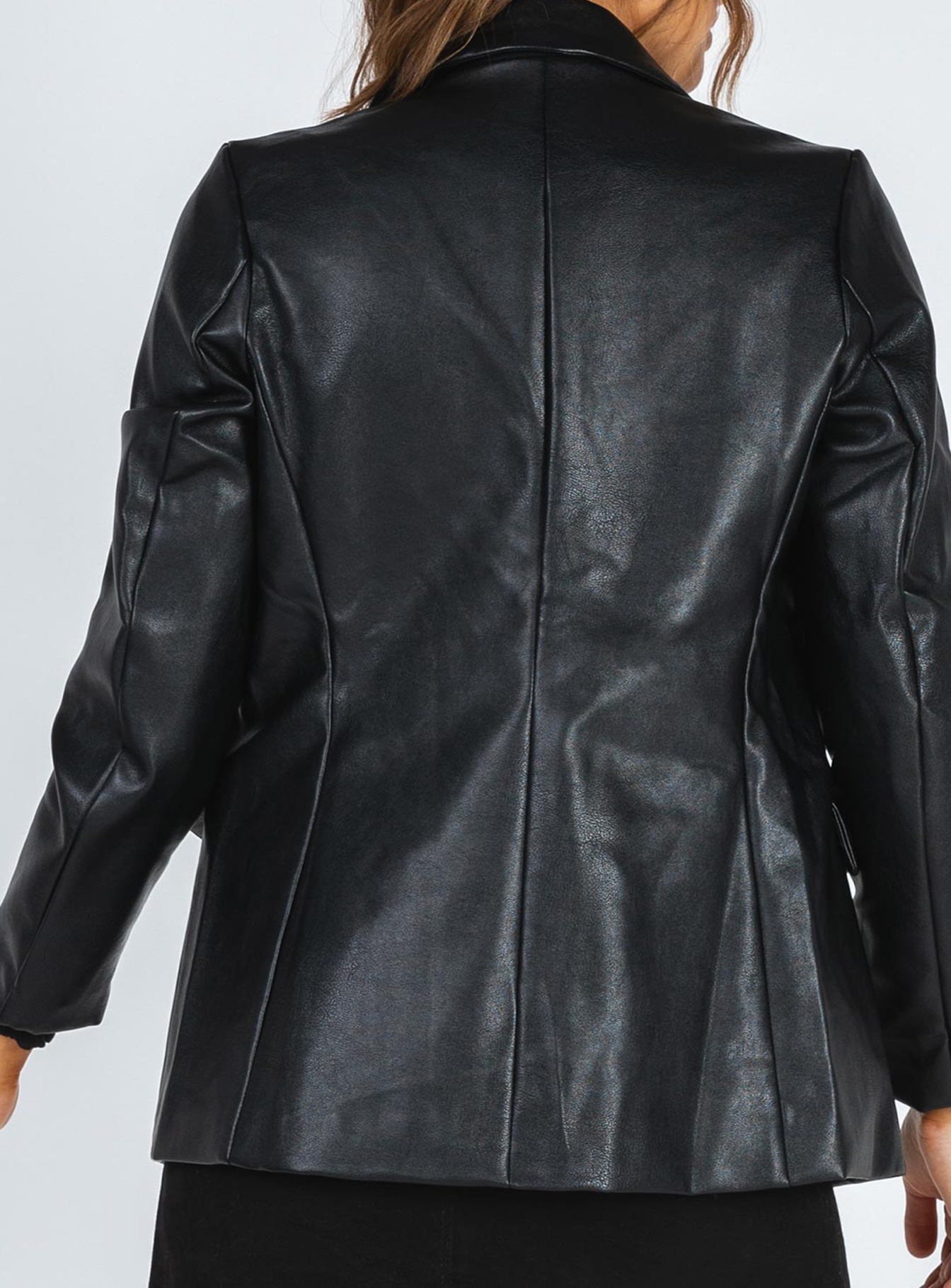 Ellen Faux Leather Blazer