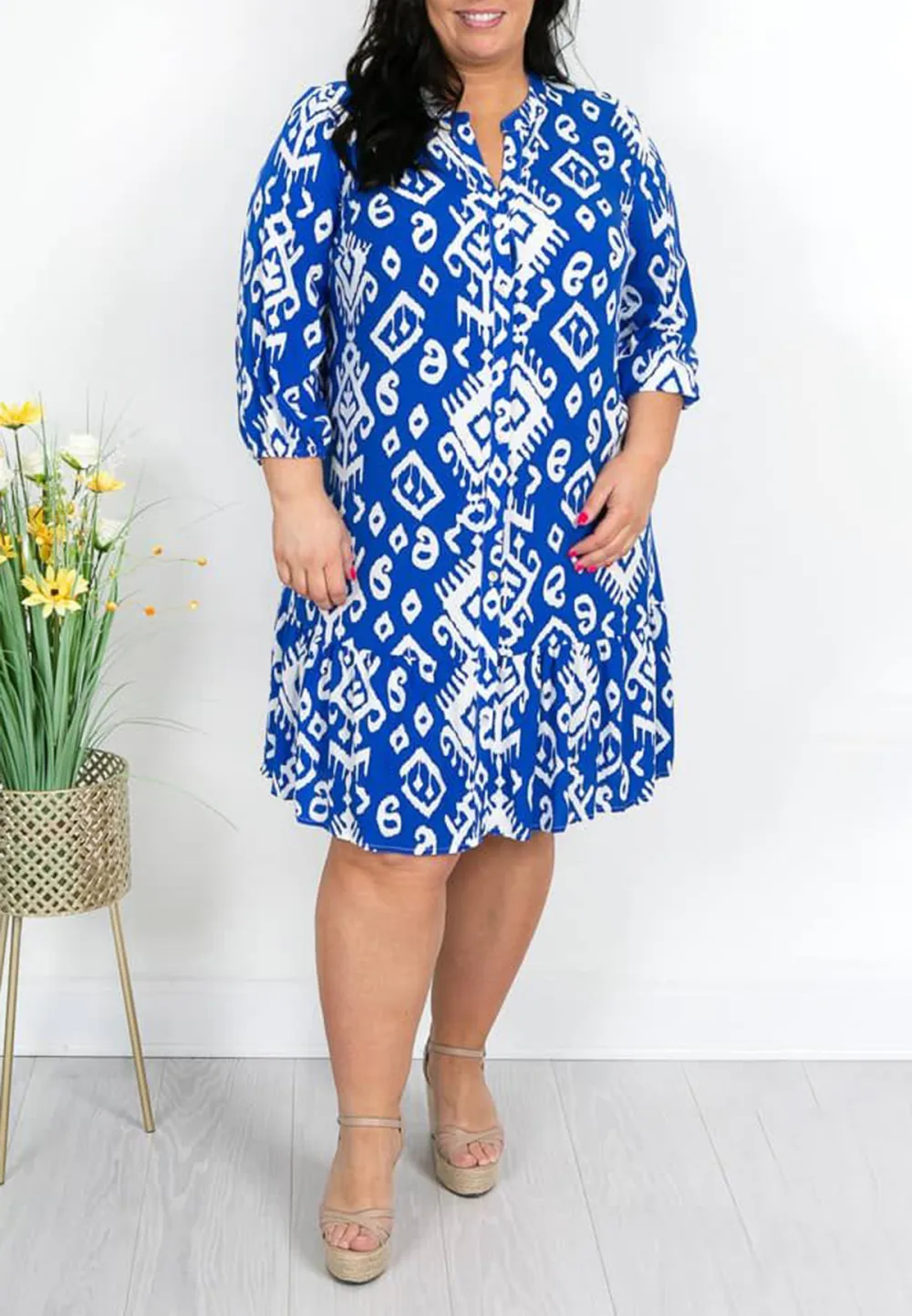 Royal Blue Aztec Dress