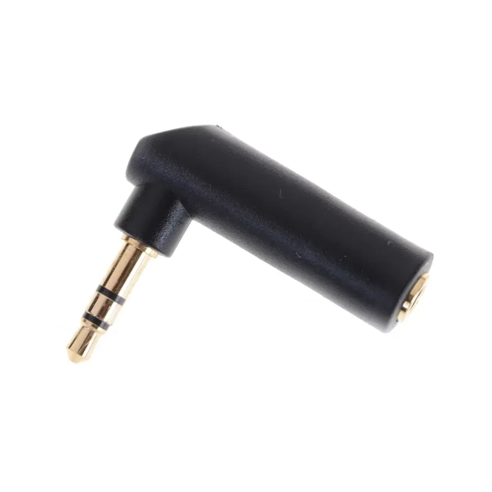 3.5mm 90 Degree Adapter 1/8 Right Angle Adapter 3 Pole Stereo L Shape 90° Male to Female Audio Plug Jack Connector Converter for Microphone Headphone