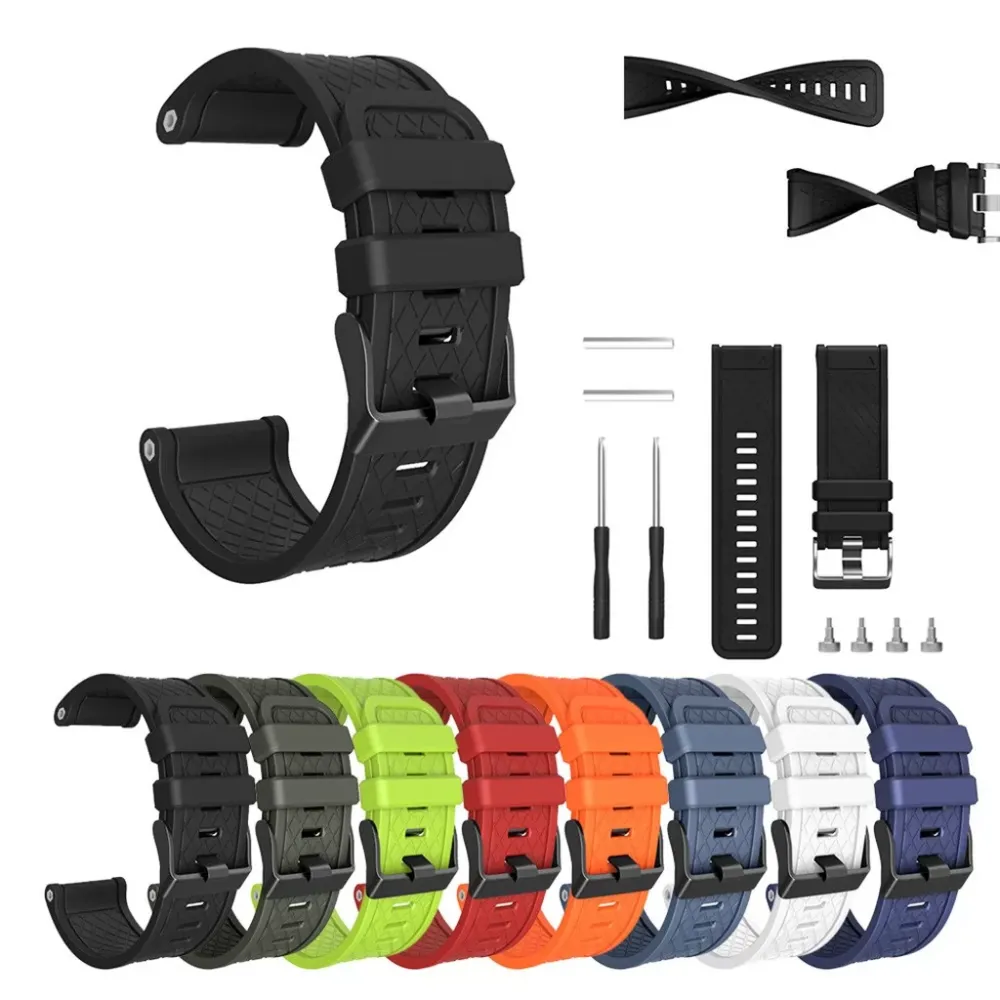 For Gamin Fenix/Fenix 2 Band Easy Fit 26mm Width Soft Silicone Watch Strap Replacement Fashion Wristband Smart Accessories