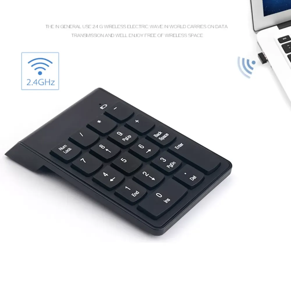 Wireless 2.4G Mini USB 18 Keys Number Pad Numeric Keypad Keyboard Desktop Office Entertainment For Laptop Pc Gamer